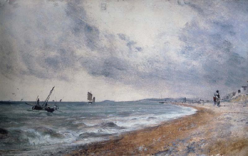 John Constable Hove Beach,withfishing boats